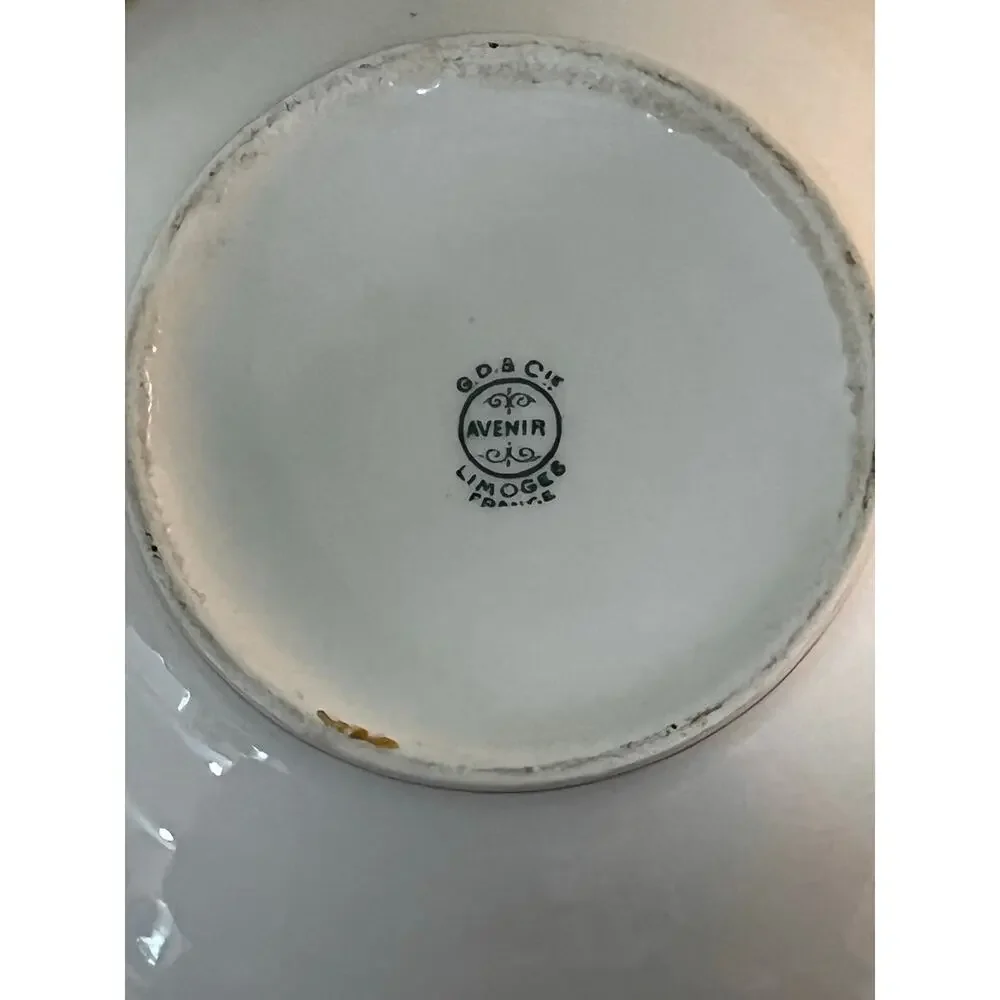 Vtg Limoges France G.D.&Cie Avenir Sugar Bowl French Country Gold Trim Porcelain